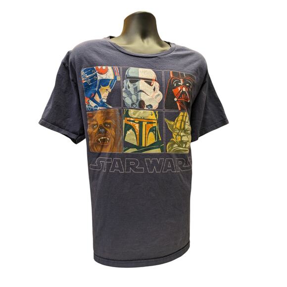 Star Wars Disney Mens 2XL T Shirt Sci Fi Graphic Darth Vader Yoda Chewbacca Boba - Picture 5 of 12